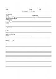 English worksheets: Short Story Analysis