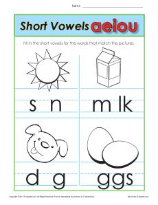 short vowel practice worksheet