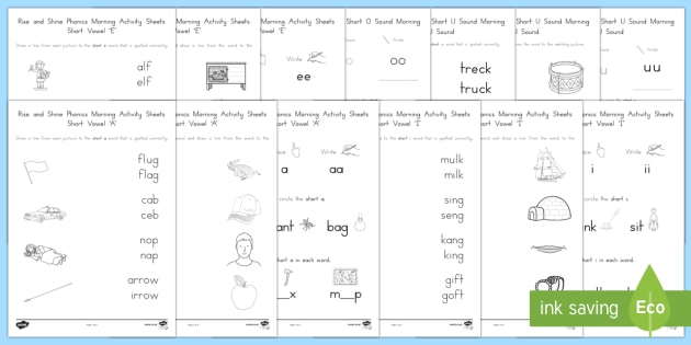 Short Vowel Worksheets - Phonics Resources and Activities