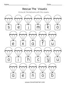 short vowel worksheet for kindergarten