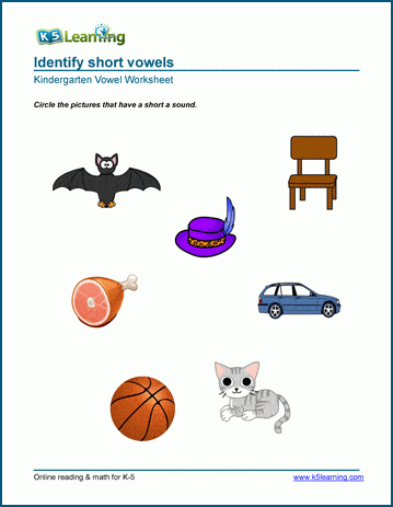 short vowel worksheet kindergarten
