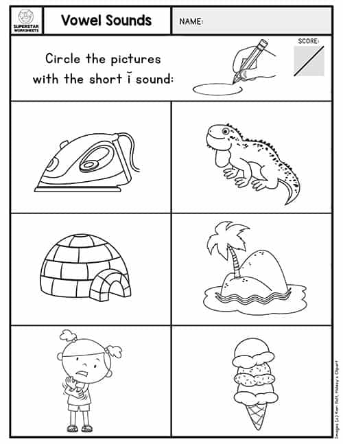 short vowel worksheet kindergarten