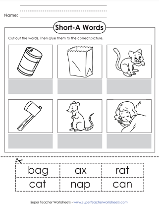 short vowel worksheet kindergarten