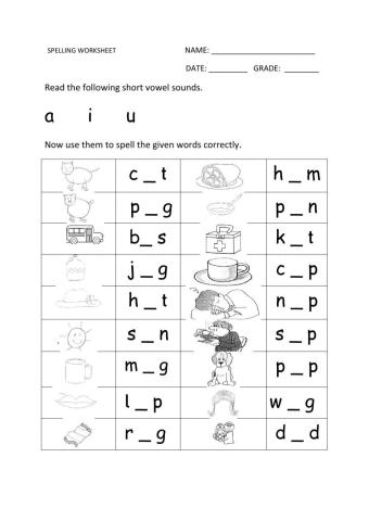 short vowel worksheet mixed review