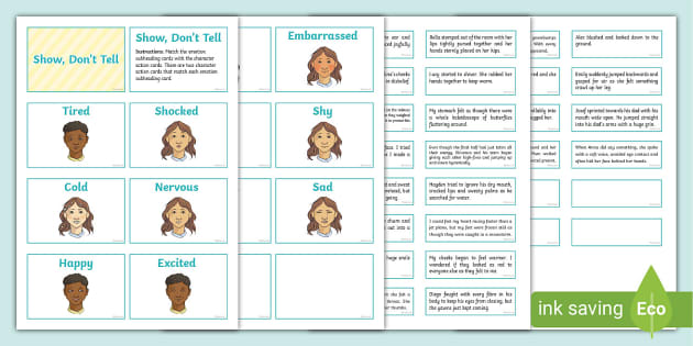 Creative Writing: Show, Dont Tell Sorting Cards Activity