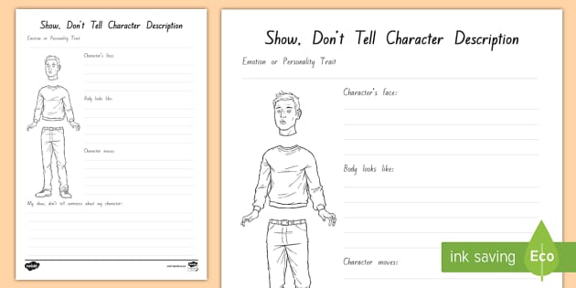 show vs tell worksheet