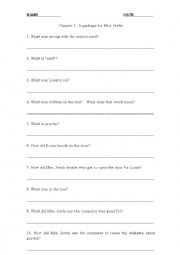 sideways stories from wayside school worksheet