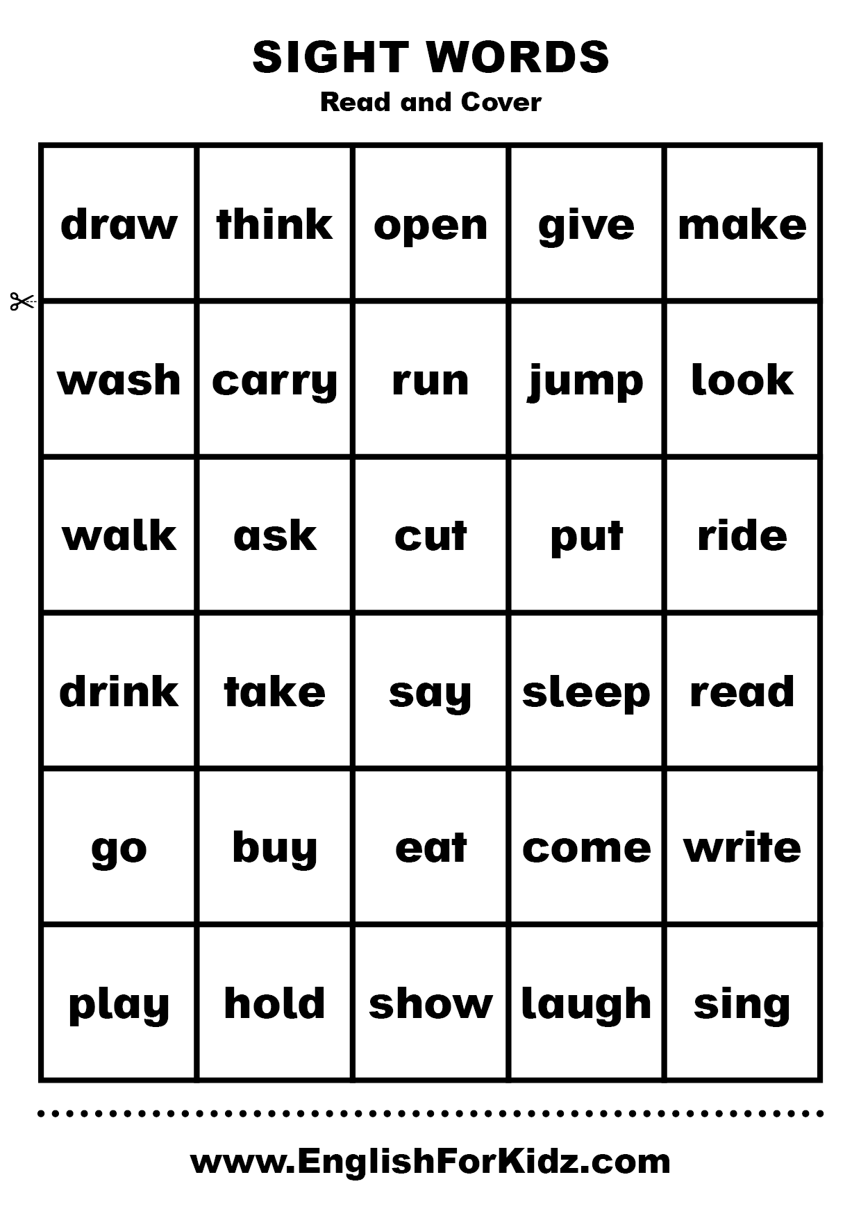 sight word activity worksheet