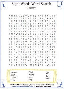 sight word find worksheet