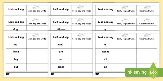 High Frequency Sight Word Worksheets  