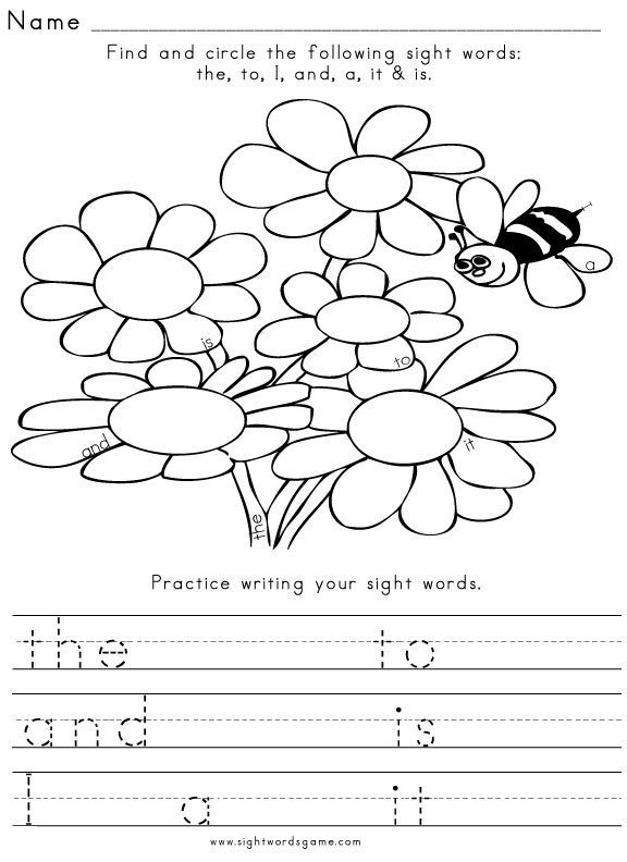 sight word review worksheet