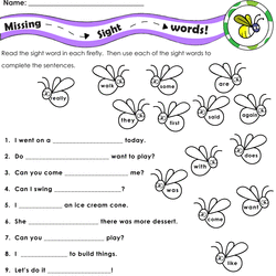 sight word the worksheet