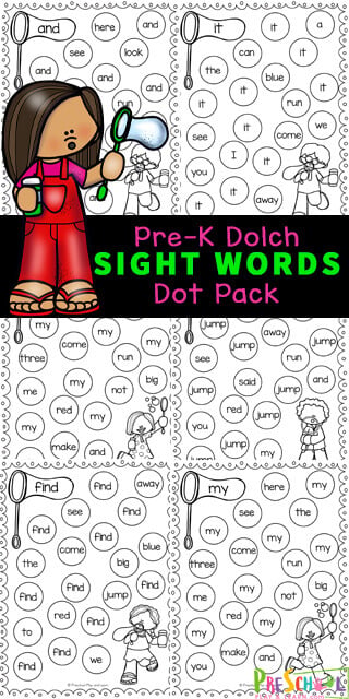 FREE Printable Preschool Sight Word Worksheet for Spring