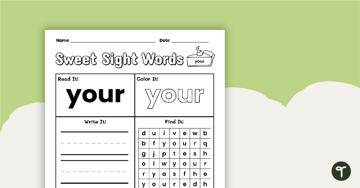 FREE Pre - K Dolch Sight Word Worksheets - meMaking English Fun