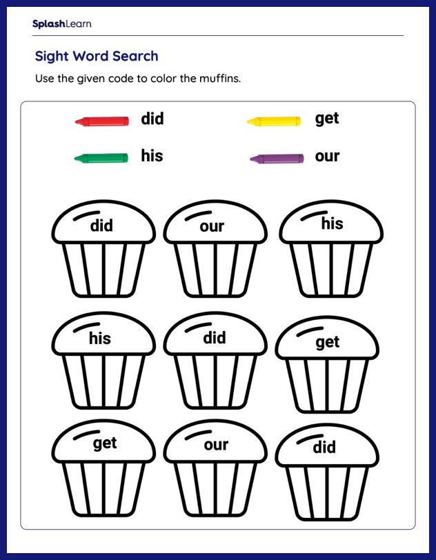 sight word worksheet kindergarten