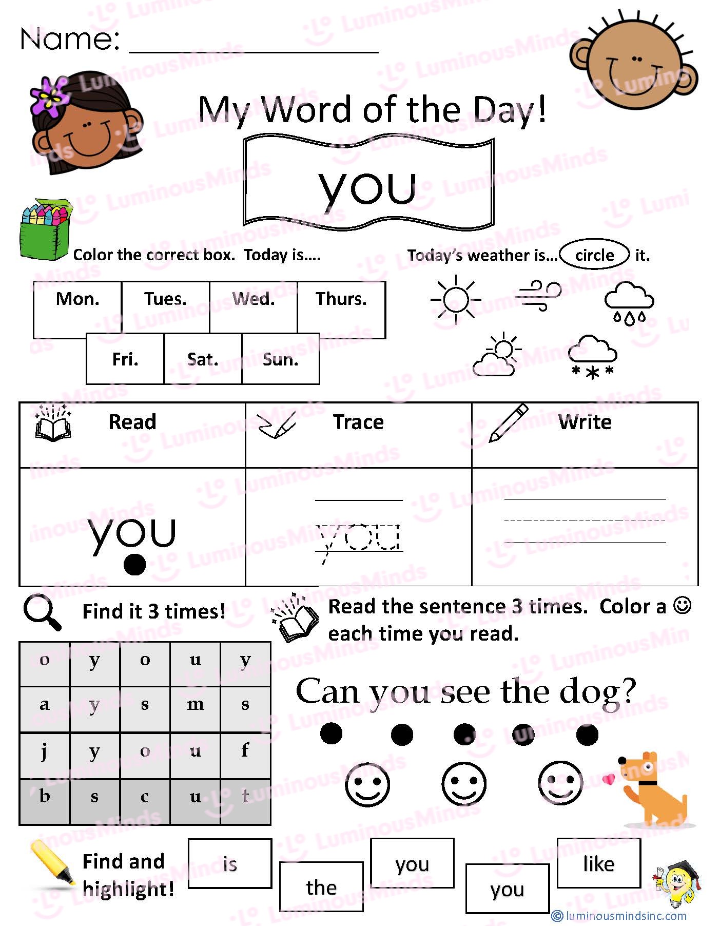 Brown Bear, Brown Bear, What Do You See? Sight Words Worksheets