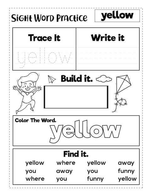 sight words preschool worksheet
