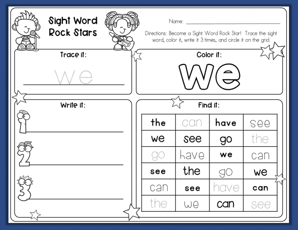 Free Sight Words Printable Card Activity For Kindergarten - Simply ...