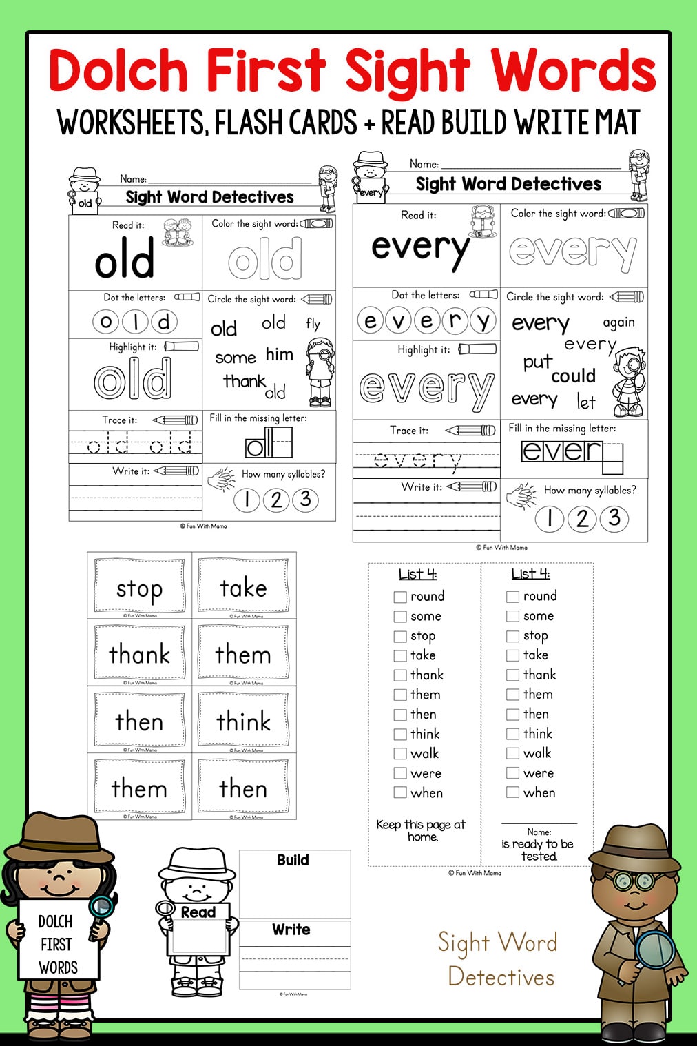 sight words worksheet first grade