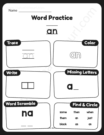 sight words worksheet for preschool