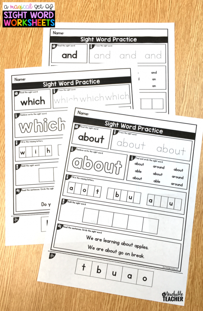 Editable Sight Word Worksheets are Editable &  It Auto-fill