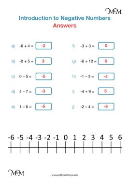 sign numbers worksheet with answers