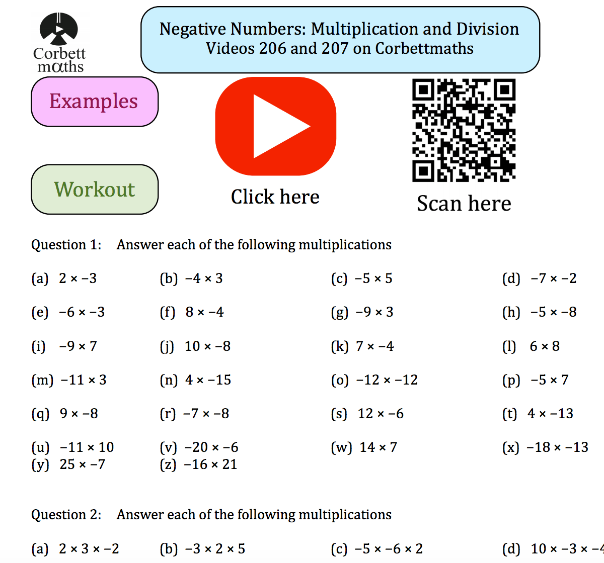 sign numbers worksheet with answers