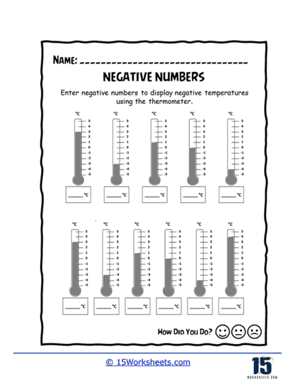 signed numbers worksheet