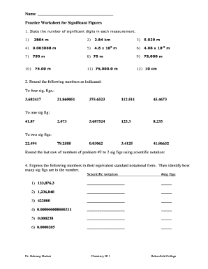 Significant Figures Practice Worksheet Answer - Fill and Sign ...