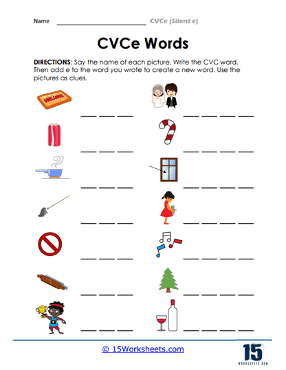 CVCe (Silent e) Worksheets - 15 Worksheets Library