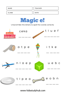 FREE Printable Bossy, Silent E Worksheets