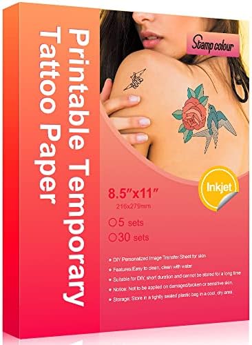 silhouette inkjet printable temporary tattoo paper