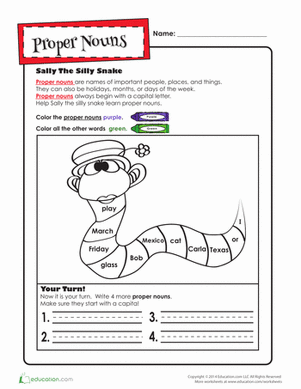 Sally the Silly Snake | Worksheet 