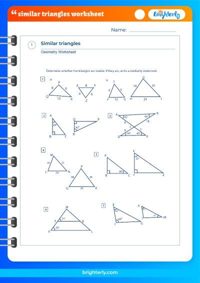 Free Printable Similar Triangles Worksheets [PDF] Brighterly.com