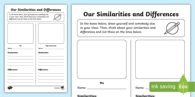 Our Similarities and Differences Activity (teacher made)