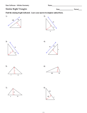 Similar Right Triangles Worksheet Answer Key - Fill and Sign ...