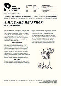 simile and metaphor student worksheet answers