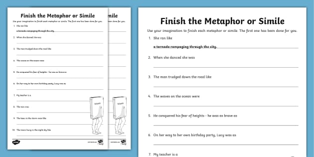 simile metaphor personification hyperbole worksheet pdf