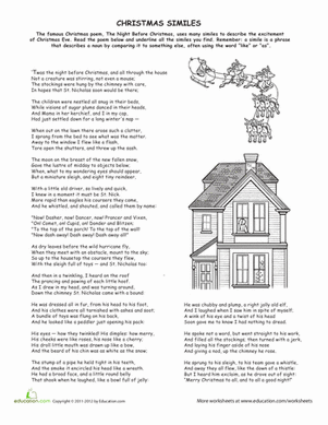 Christmas Similes | Worksheet 