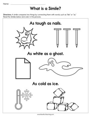What is a Simile? Worksheet  