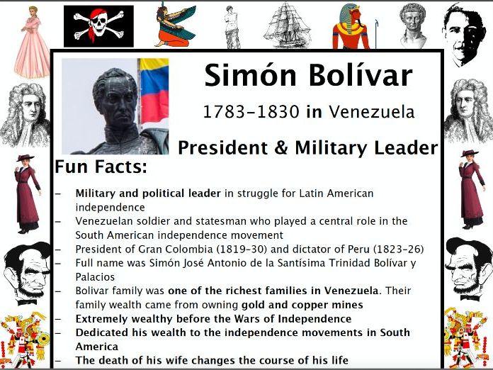 Simón Bolívar PACKET &  ACTIVITIES, Important Historical Figures ...