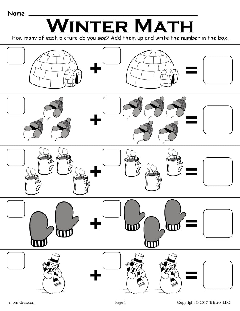 simple addition math worksheet