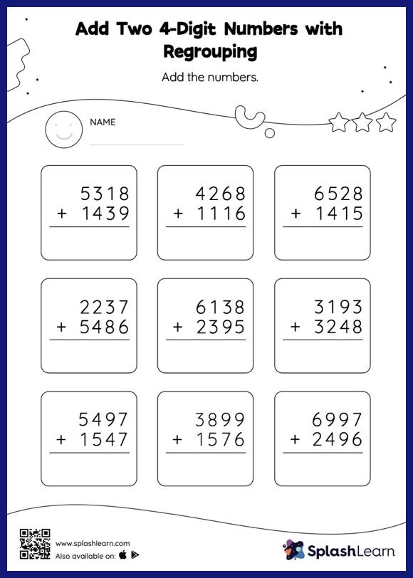 simple addition with regrouping worksheet