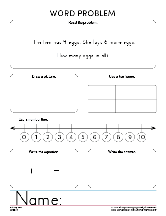 Addition Word Problem #2 | PrimaryLearning.Org - Worksheets Library