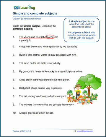 simple and complete predicates worksheet