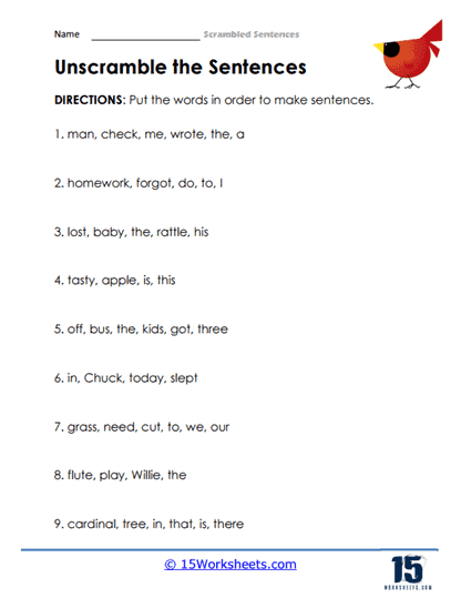 Scrambled Sentences Worksheets - 15 Worksheets Library