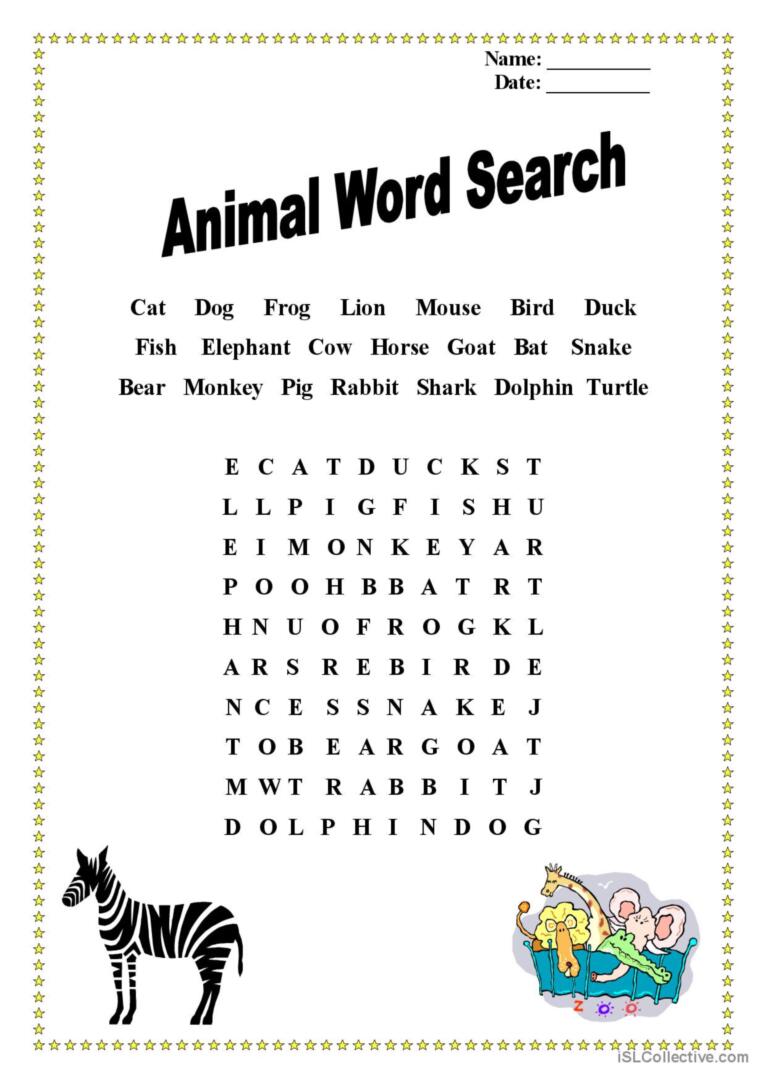 simple animals worksheet answers