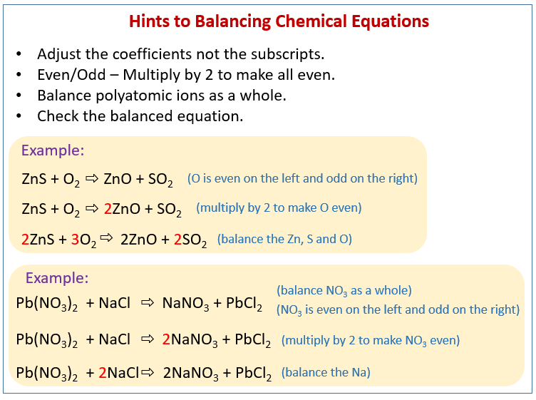 simple balancing chemical equations worksheet