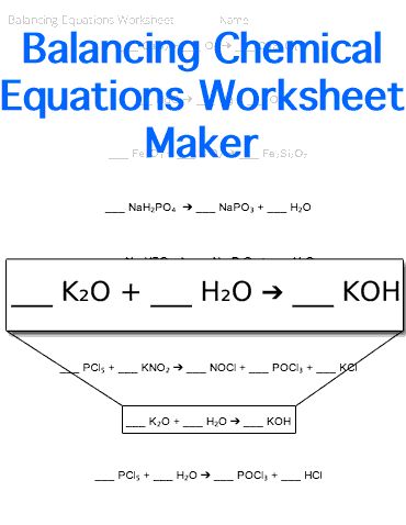 simple balancing equations worksheet
