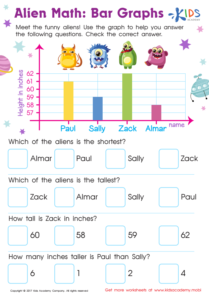 Bar Graphs Worksheet: Free Printable PDF for Children